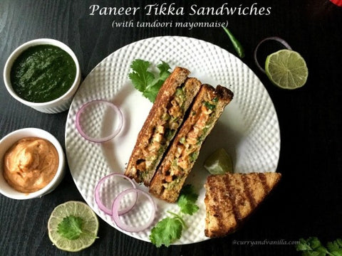 Paneer Tikka Sandwiches With Tandoori Mayonnaise