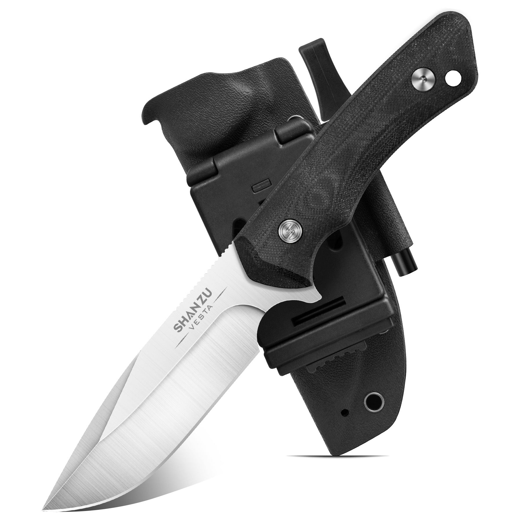 Black Fixed Blade Knife SHAN ZU | VESTA Series