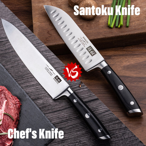 santoku knife vs chef's knife - shanzu