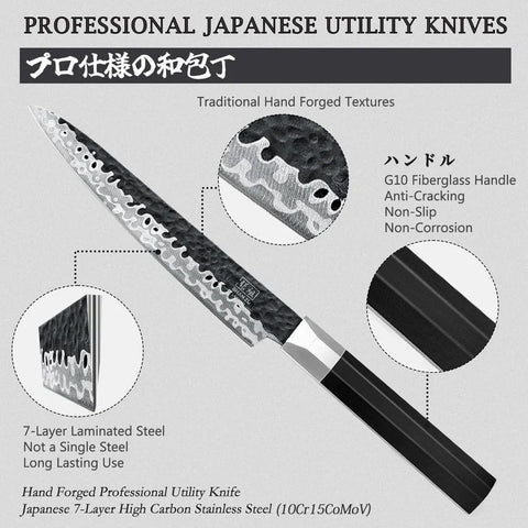 SHAN ZU TAKUMI | Couteau Utilitaire Japonais Gyuto + Porte-Couteaux Magnétique