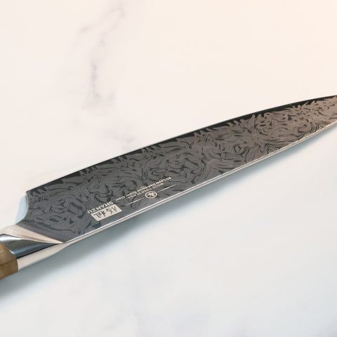 SHAN ZU WHITE TIGER | Damaszener-Kochmesser + magnetischer Messerhalter
