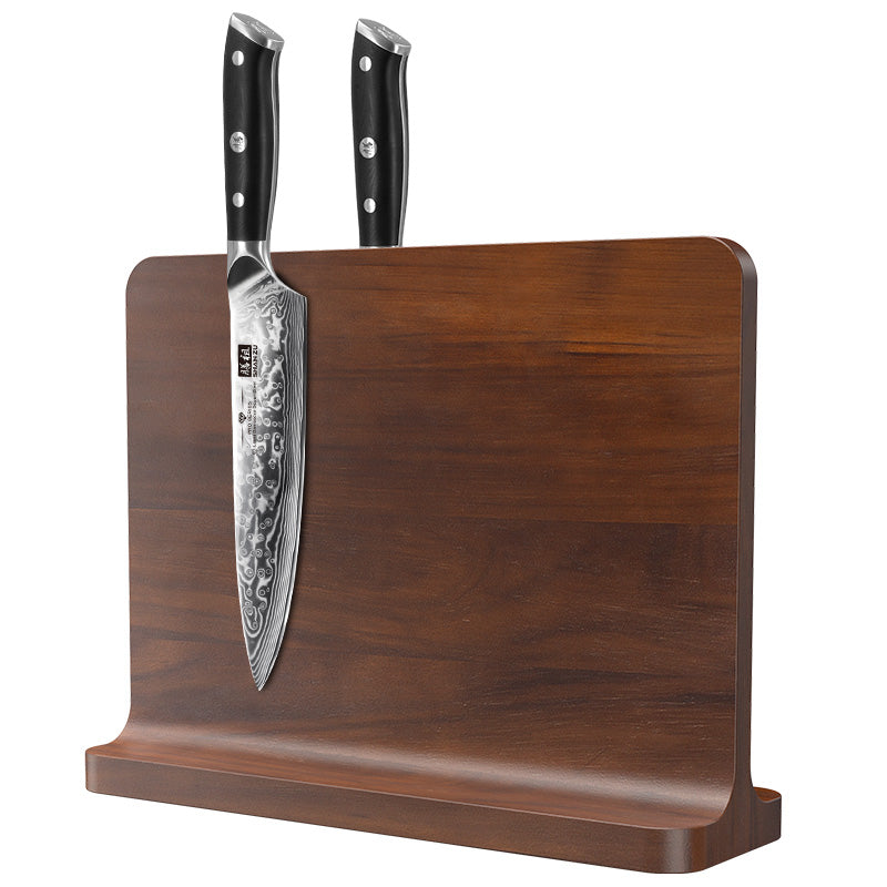 Double Sided Magnetic Knife Block|Natural Acacia Wood|Elegant Durable
