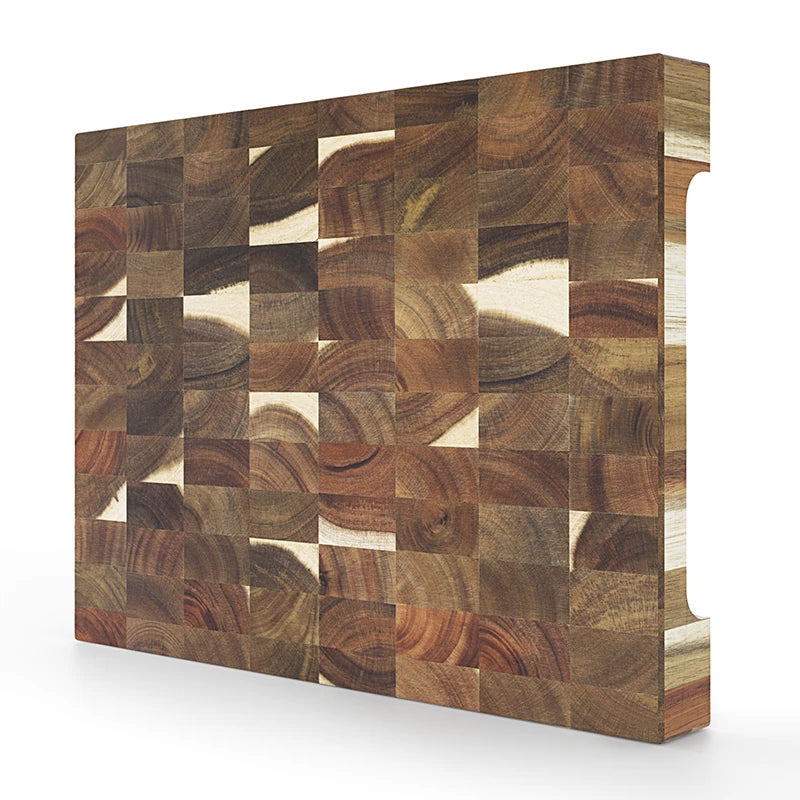 SHANZU Planche à Découper en Bois d’Acacia à Fibres Verticales Double Face – 40 × 30 × 4 cm