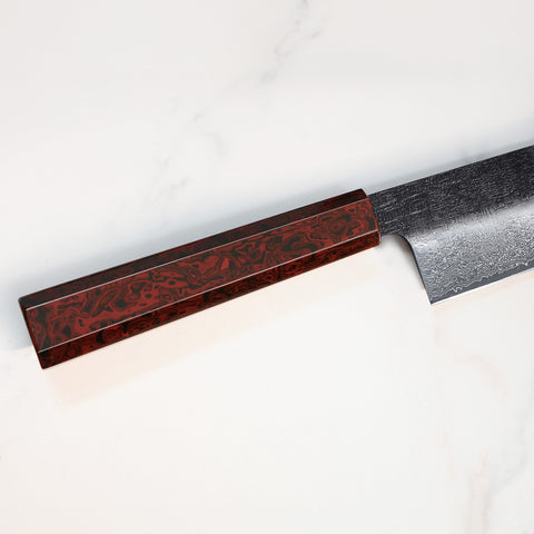 Guren | Black Forged Damascus Chef's Knife 8" + Magnetic Knife Sheath