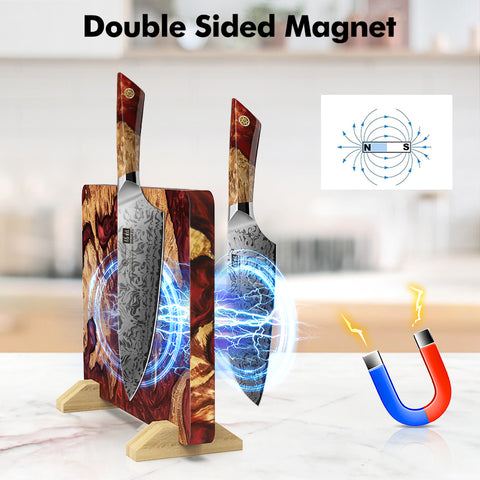 White Tiger Series | 5-Piece Kitchen Knife Set + 30 CM MAGNETIC HOLDER