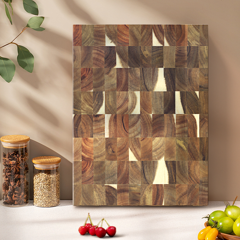 SHANZU Schneidebrett aus Akazienholz mit vertikaler Faser, beidseitig verwendbar – 40 × 30 × 4 cm