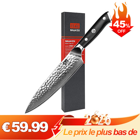 SHAN ZU Pro | Damascus Chef's Knife 8" + Magnetic Knife Holder