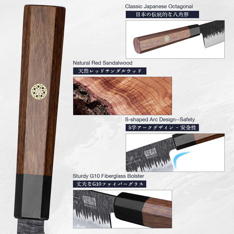 Séries Forge| Couteau de Chef Damas 8" +Porte-couteaux magnétique