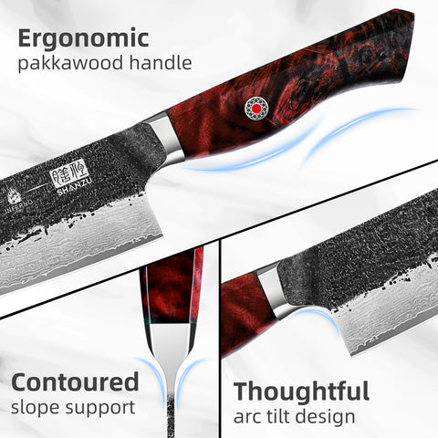 Séries Inferno | Couteau de Chef Damas 8" Forgé Noir