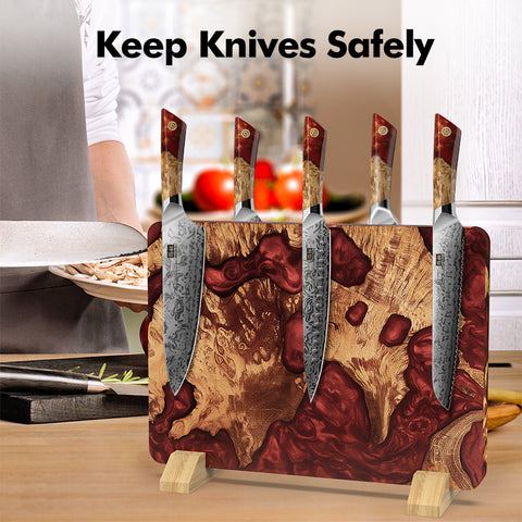 White Tiger Series | 5-Piece Kitchen Knife Set + 30 CM MAGNETIC HOLDER
