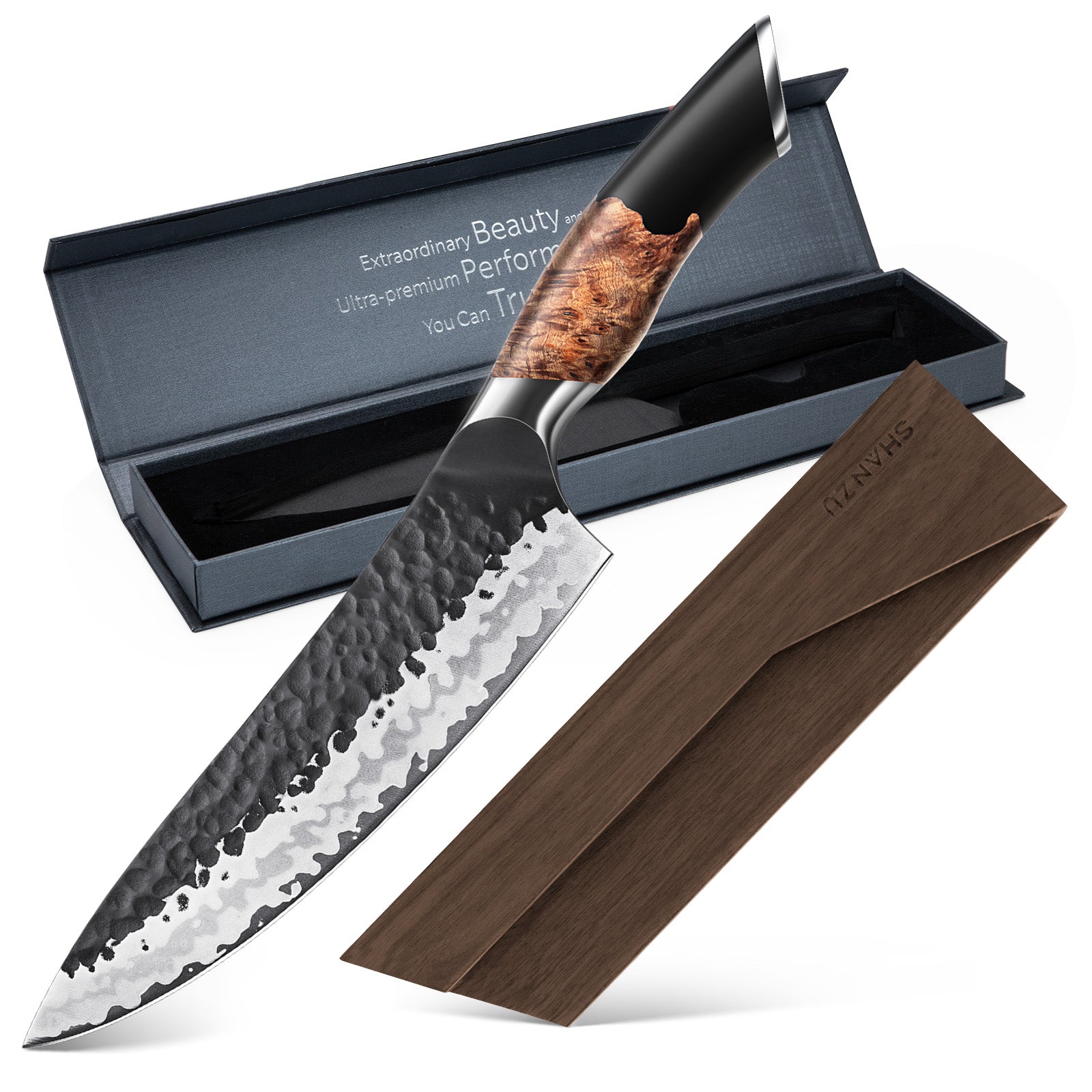 Série Tengu | Couteau de Chef BBQ+Porte-couteaux magnétique