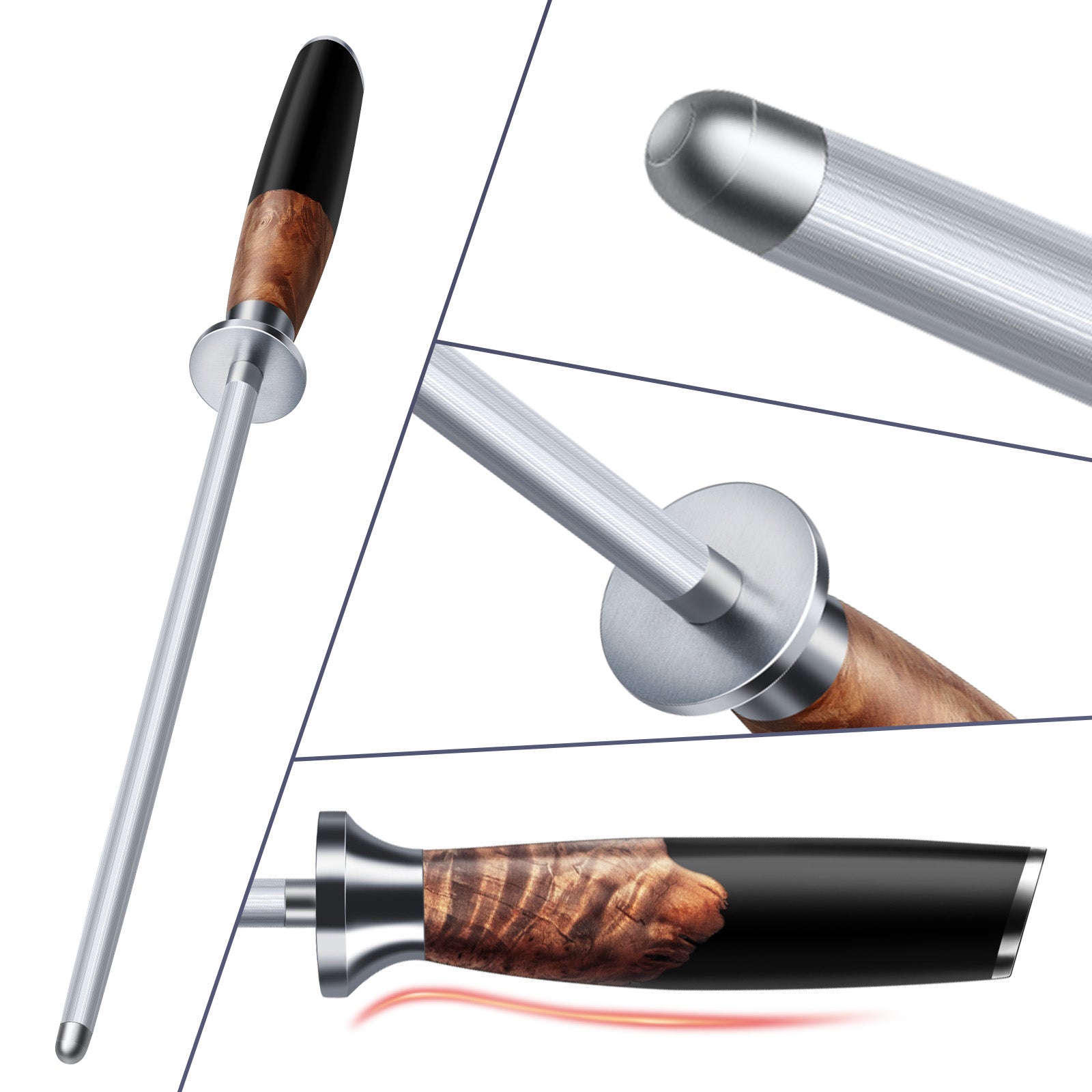 SHAN ZU Schleifstab 20 cm – Schärfstab für Messer