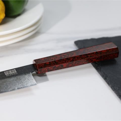 Guren | Black Forged Damascus Chef's Knife 8" + Magnetic Knife Sheath