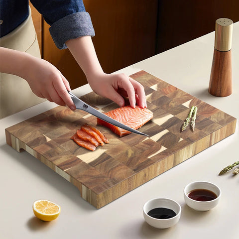 SHANZU Double-Sided Vertical Grain Acacia Wood Cutting Board – 40 × 30 × 4 cm