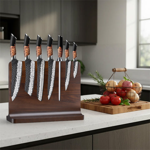 SHAN ZU Tengu Series | 7-Piece Kitchen Knife Set + 30 CM MAGNETIC HOLDER