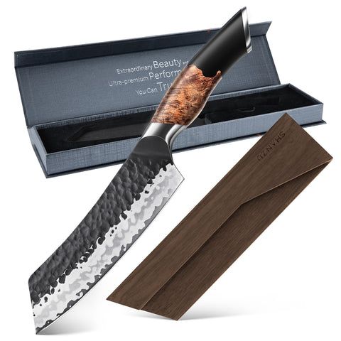 Série Tengu | Couteau Santoku 7" +Porte-couteaux magnétique