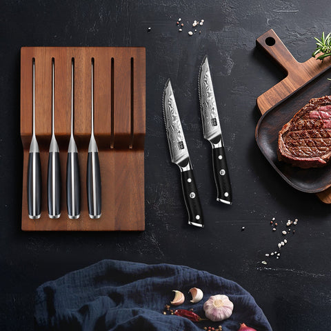 SHAN ZU PRO Series | Set of 9 knives with magnetic block + 7 steak knives