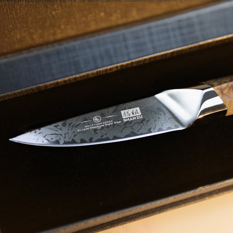 SHAN ZU WHITE TIGER | Coltello da cucina in Damasco 3.75"