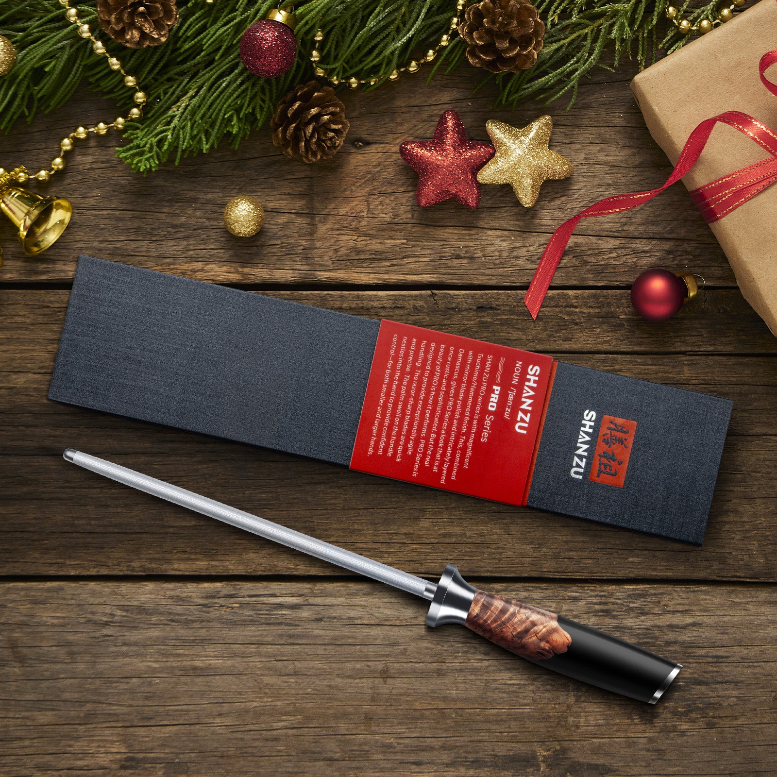 SHAN ZU Schleifstab 20 cm – Schärfstab für Messer