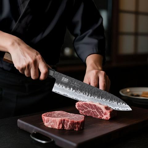 Séries Forge| Couteau de Chef Damas 8" +Porte-couteaux magnétique