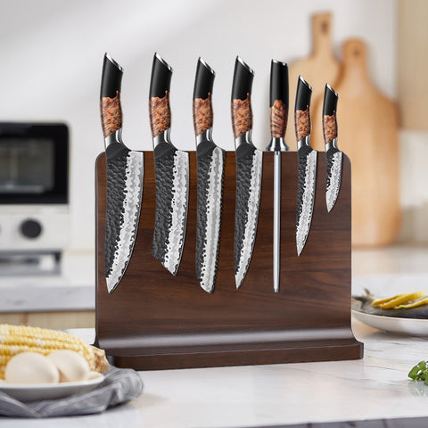SHAN ZU Tengu Series | 7-Piece Kitchen Knife Set + 30 CM MAGNETIC HOLDER