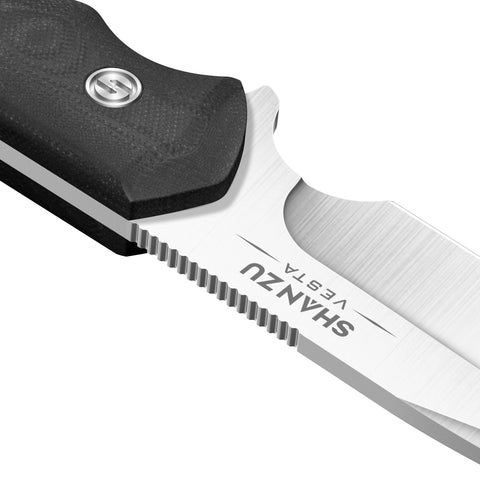 Couteau à Lame Fixe Noir SHAN ZU | Série VESTA