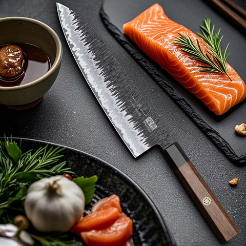 Séries Forge| Couteau de Chef Damas 8" +Porte-couteaux magnétique