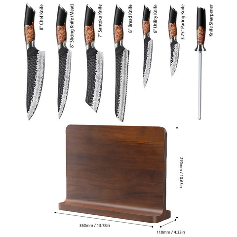 SHAN ZU Tengu Series | 7-Piece Kitchen Knife Set + 30 CM MAGNETIC HOLDER