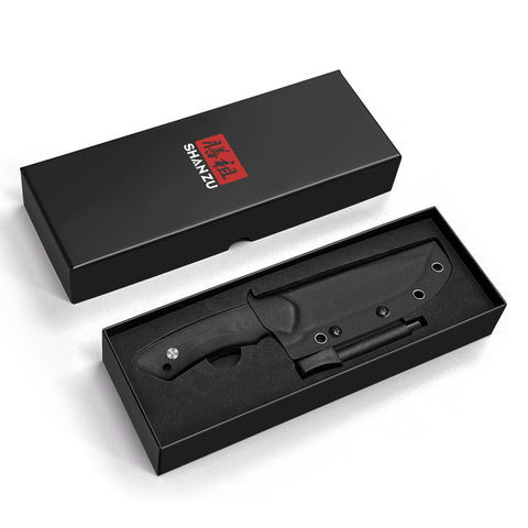 Couteau à Lame Fixe Noir SHAN ZU | Série VESTA