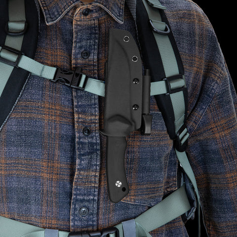 Couteau à Lame Fixe Noir SHAN ZU | Série VESTA