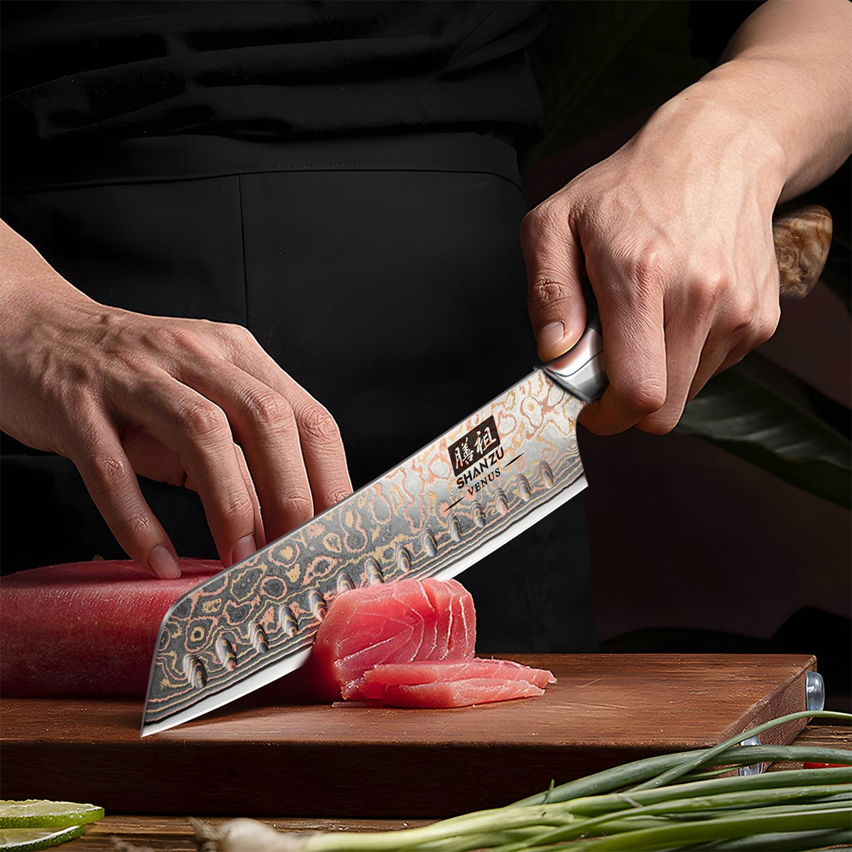 Couteau Santoku Cuivre Damas 7