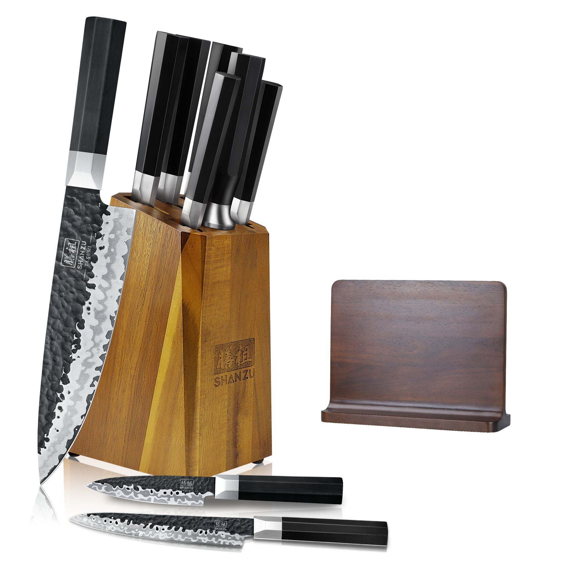 Set mit 7 Takumi japanischen Gyuto Kochmessern + MAGNETISCHER HALTER 30 CM