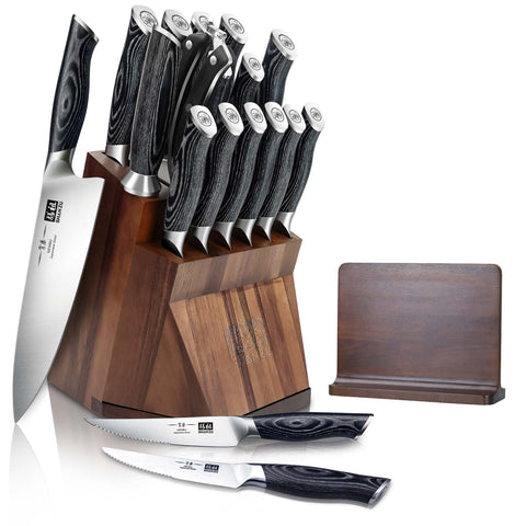 GENBU | Japanese Kitchen Knife Set 16-Pcs+ 30 CM MAGNETIC HOLDER