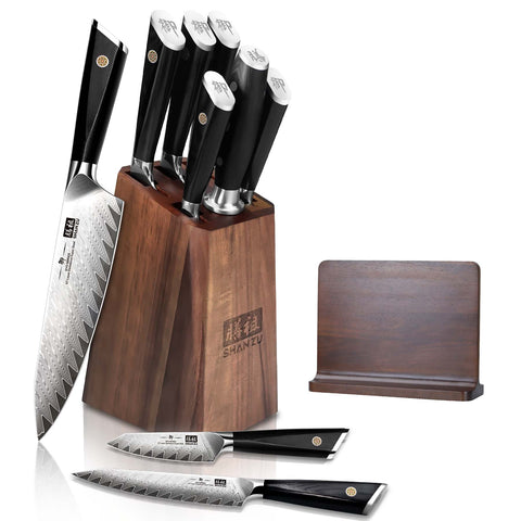SHAN ZU GYO | Damascus knife block 7-Pcs+ 30 CM MAGNETIC HOLDER