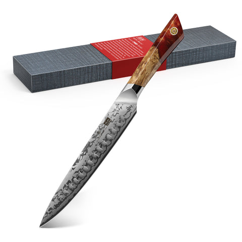 Série White Tiger | Couteau à découper Damas SHAN ZU