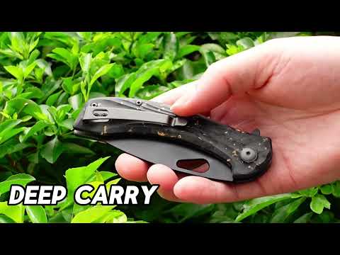 Doré Peafowl | Couteau à verrouillage Liner | Lame ZDF905 de 7.80” & Résine Transparente