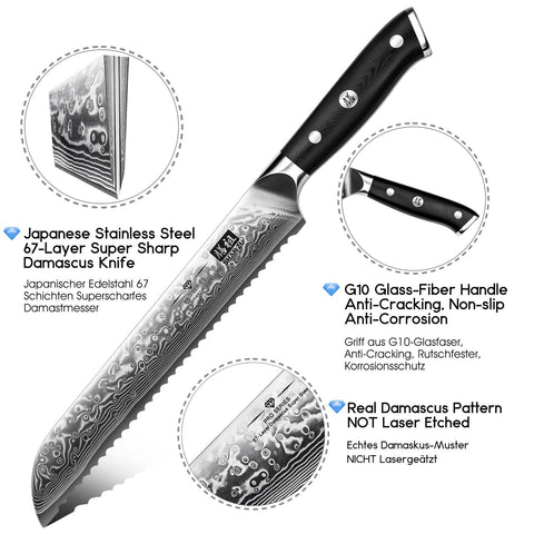 SHAN ZU Pro | Damascus Chef Knife 8" Plus+Magnetic Knife Holder