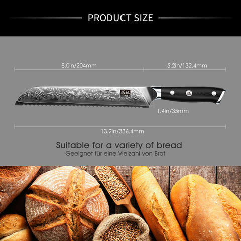 SHAN ZU Pro | Damascus Chef Knife 8" Plus+Magnetic Knife Holder
