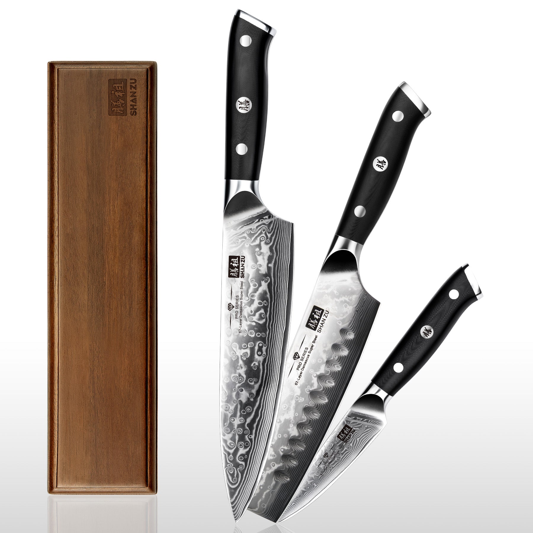 Series – Classic Damascus 4 Piece Set + Magnetic Bar
