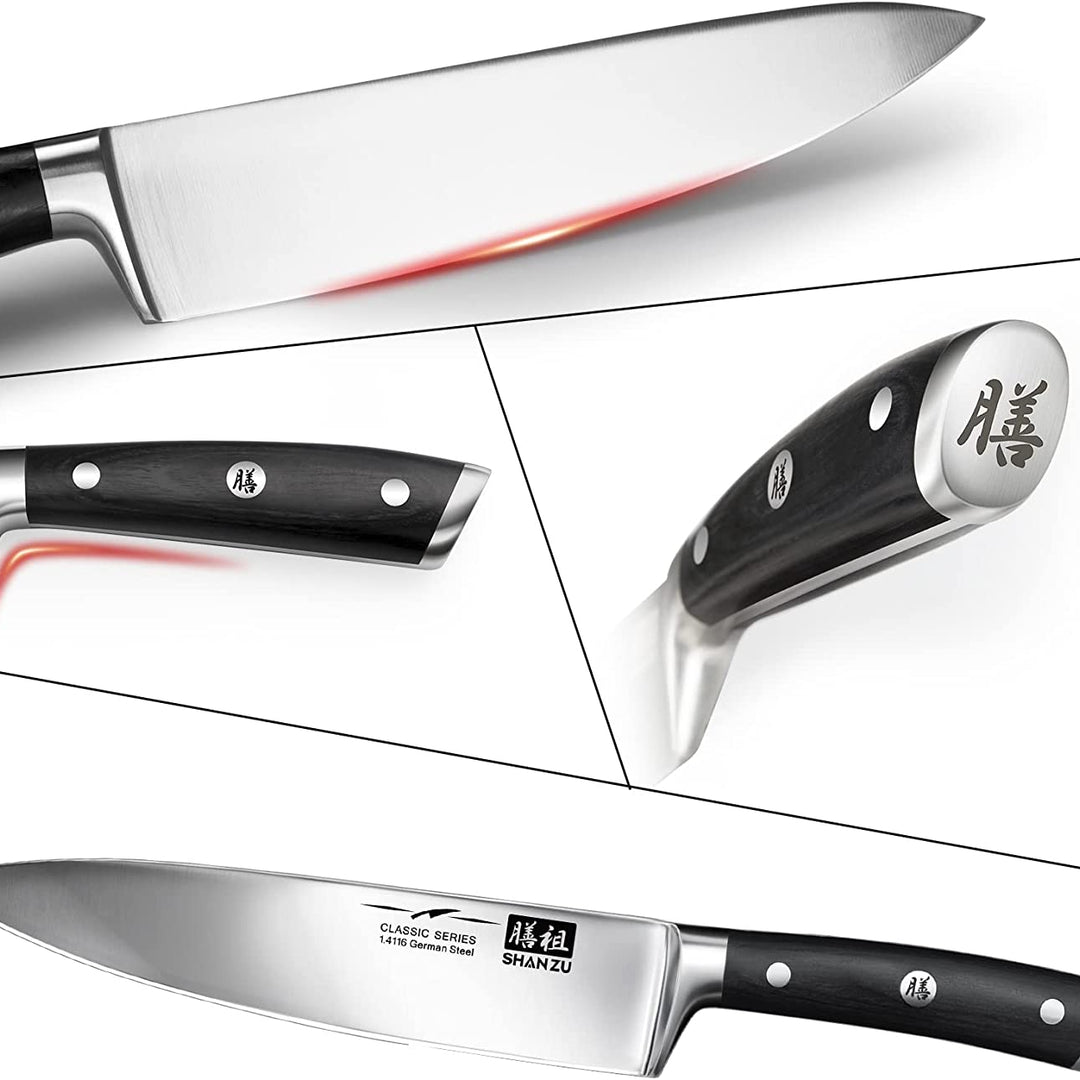 Shan Zu 14piece kitchen knife set German high carbon steel kitchen