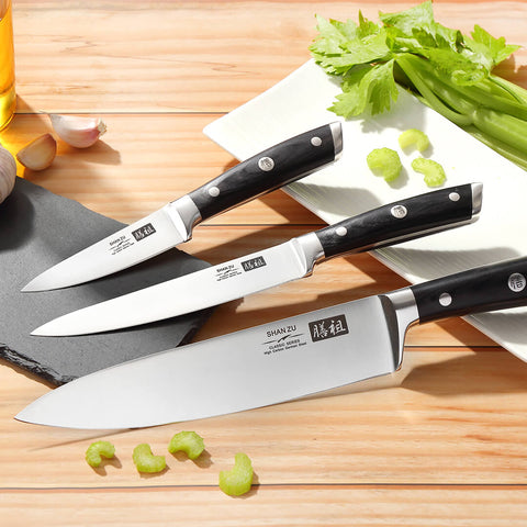Couteau de Cuisine Chef Professionnel en Acier SHAN ZU 20CM Inoxydable Bois