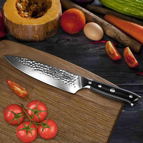 SHAN ZU Couteau de Cuisine Damas 20cm, Couteau de Chef Profesional en Acier  Japonais AUS-10 à 67 Couches, Couteau Japonais avec Poignée Ergonomique G10  - SUN Series : : Cuisine et Maison