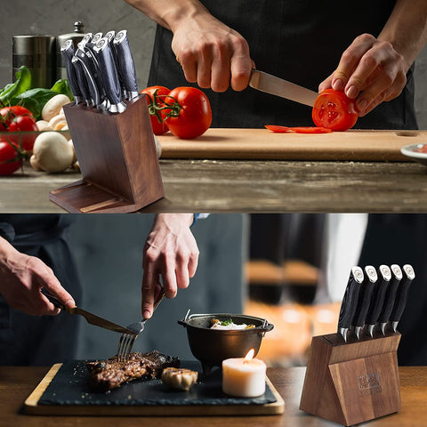 SHAN ZU Set de 4 Couteaux à Steak Damas, Couteaux de Table en Acier  Japonais AUS-10 , Couteau a Steack de Cuisines Coffret Couverts de Table  avec Poignée G10 Ergonomique et Coffret