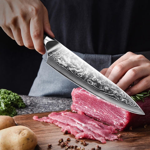 SHAN ZU 8 inch Japanese Chef Knife Kitchen Knives Japanese Super Steel  Sharp Knives with K133 Ergonomic Handle - AliExpress